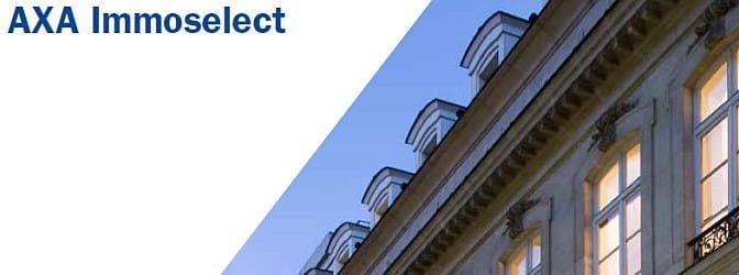 AXA Immoselect Logo und Immobilie